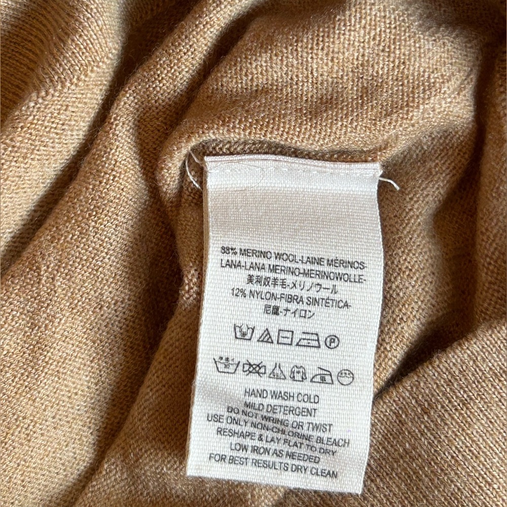 Free People Merino Wool Brown Long Sleeve Collared Button-Down Top - Picture 4 of 4